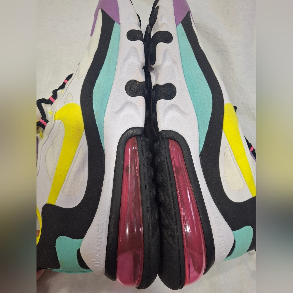 Nike Air Max 270 React in Yellow, Purple, and Teal.Size 9.5 - Picture 10 of 10